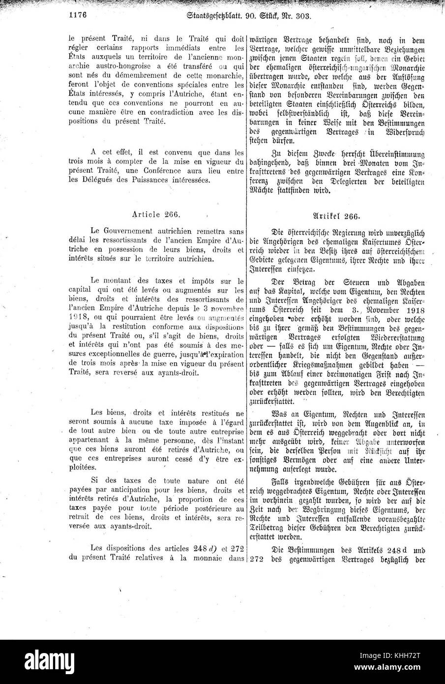 Staatsgesetzblatt (Austria) 1920 1176 Foto Stock