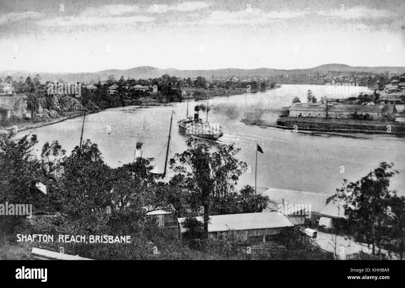 1 188671 battello a vapore sul Fiume Brisbane a livello con il fine di Kangaroo Point, Brisbane Foto Stock