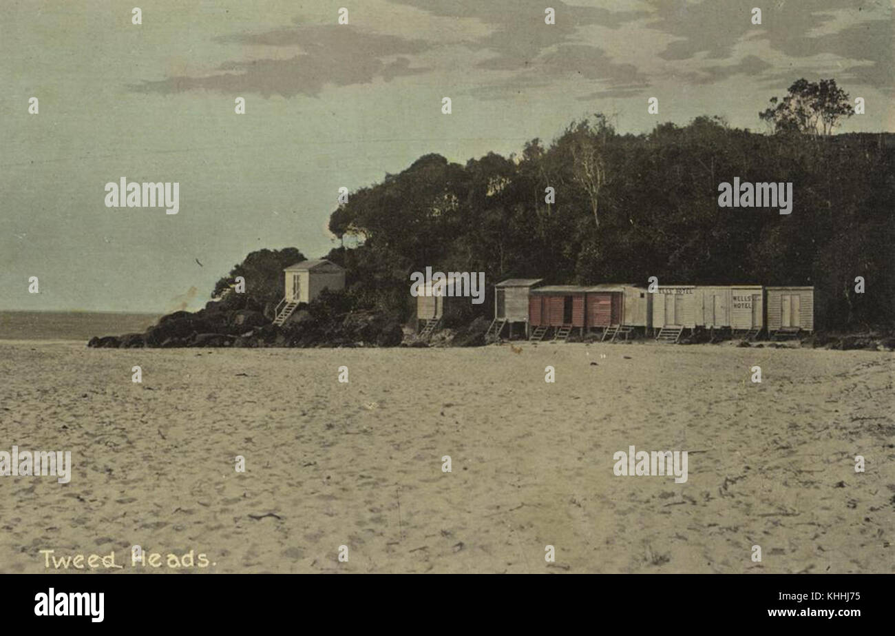 2 195055 Tweed capi spiaggia e cambiare i capannoni, ca. 1908 Foto Stock