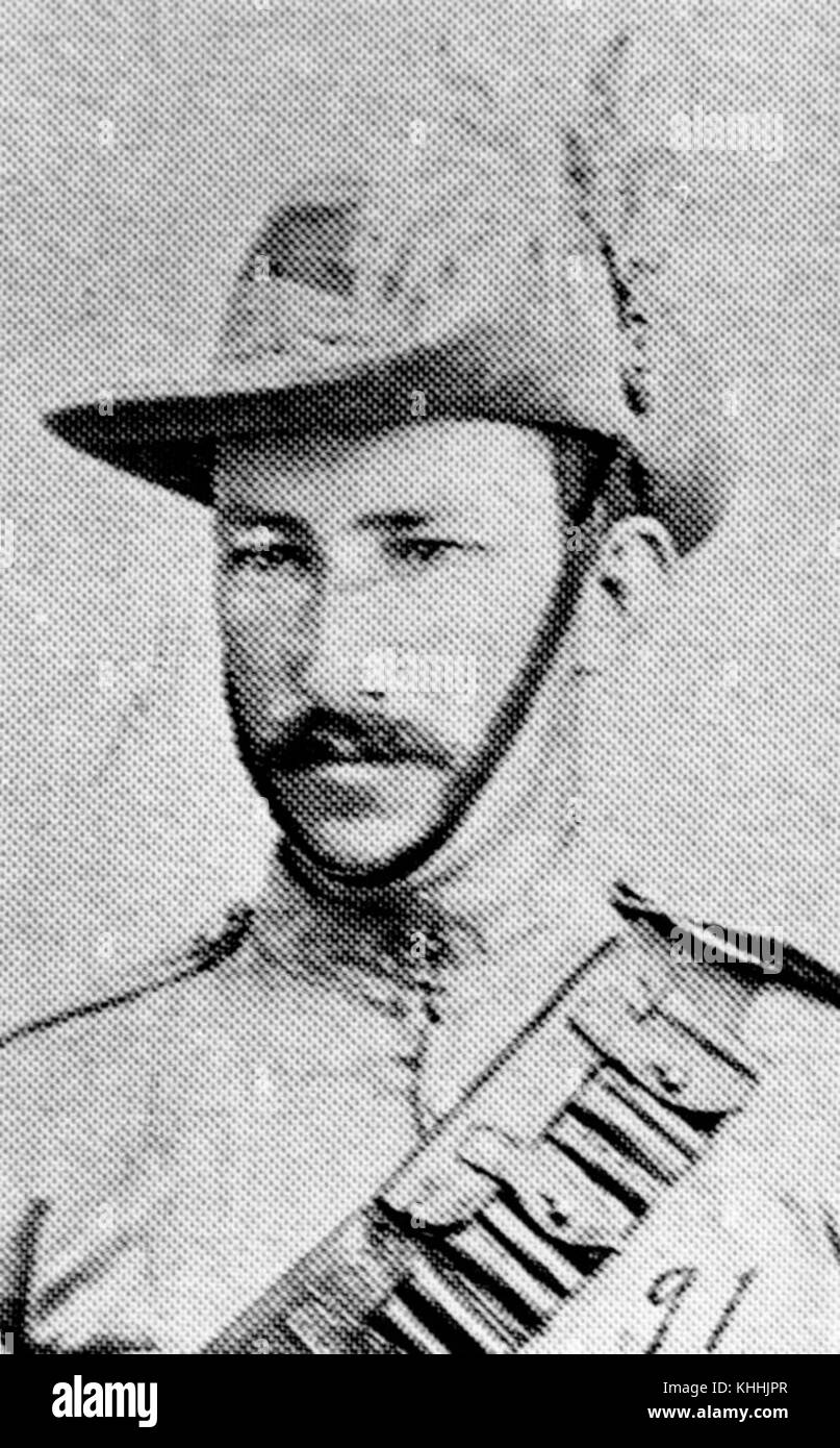 Questa fotografia cattura Charles H. Brand, un soldato del terzo contingente del Queensland durante la guerra boera. L'immagine riflette il suo ruolo nel conflitto, fornendo informazioni sulla storia personale dei soldati in questo storico scontro militare. Foto Stock