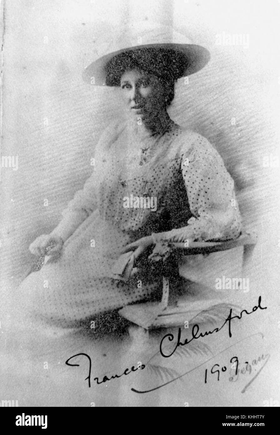 2 211728 Frances Chelmsford, moglie del governatore del Queensland, Signore Chelmsford Foto Stock