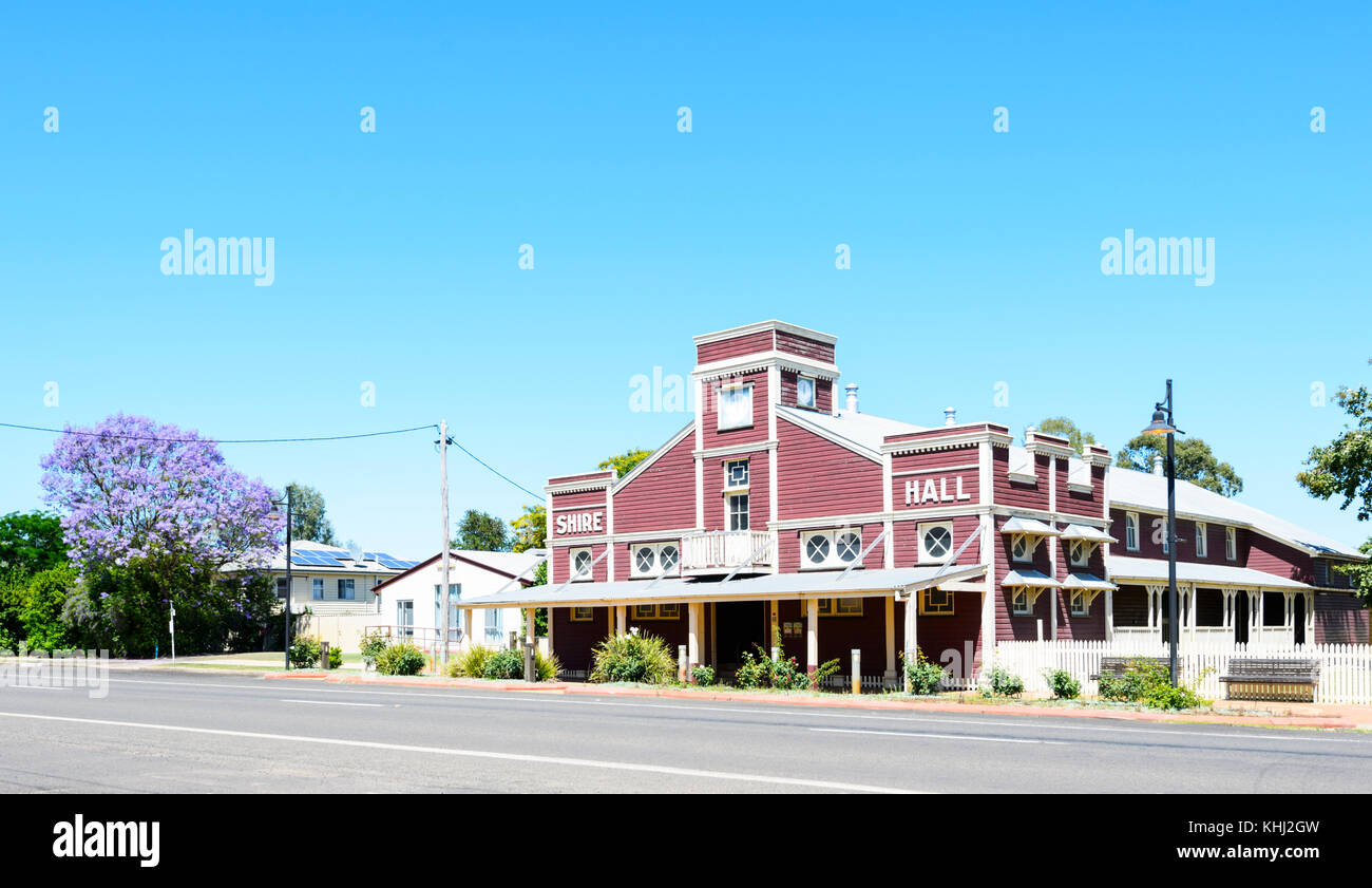 1929 Heritage-elencati Warroo Shire Hall a Surat, angolo di Cordelia e William strade, Regione Maranoa, Queensland, QLD, Australia Foto Stock