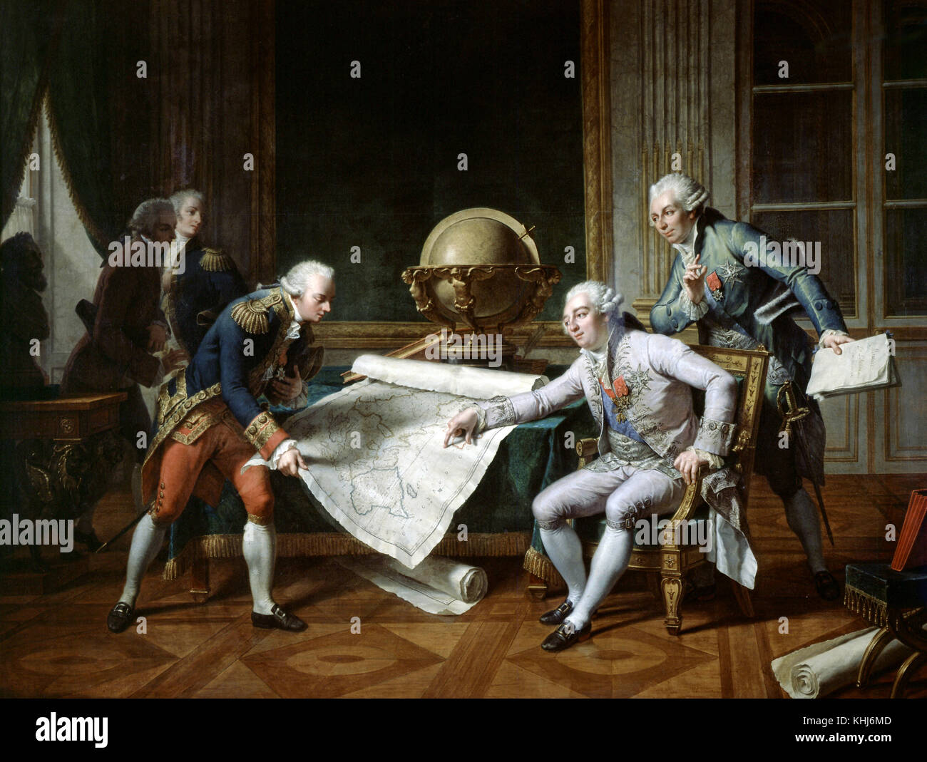 Nicolas Monsiau Louis XVI dando le sue istruzioni per La Pérouse 1817 Foto Stock