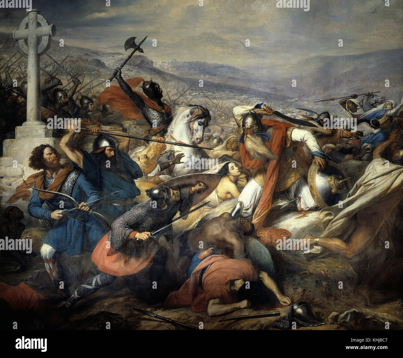 Charles Auguste Steuben Battaglia di Poitiers ha vinto da Charles Martel 1837 Foto Stock