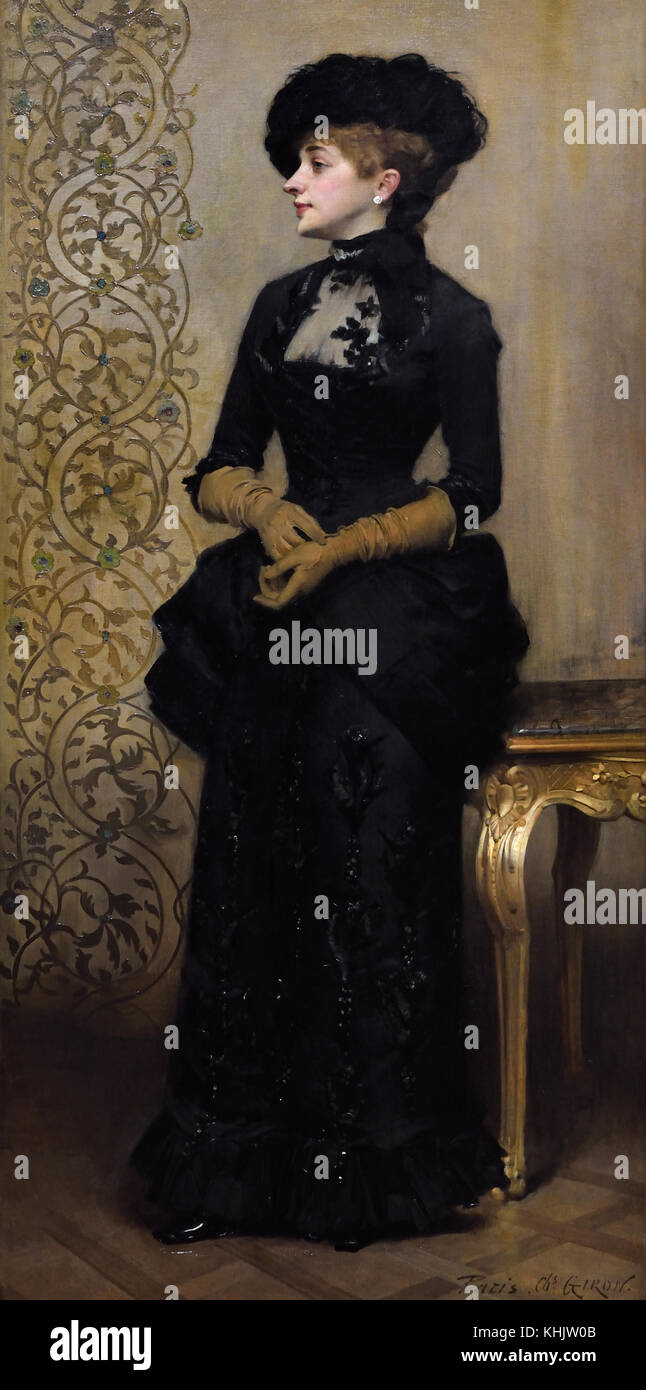 Donna che indossa guanti, noto anche come La Parisienne 1883 Charles Alexandre Giron 1850-1914 francese, Francia. Foto Stock