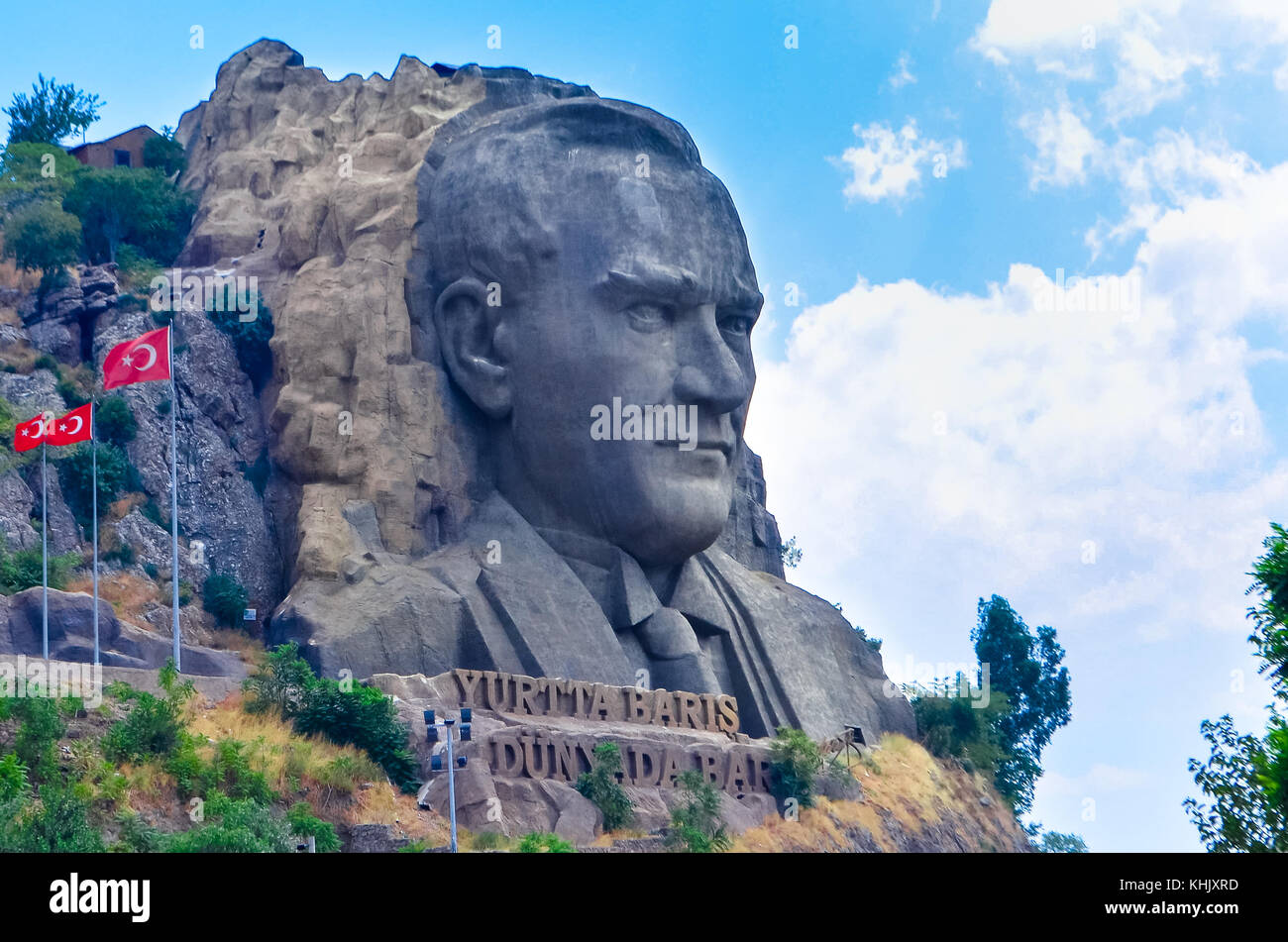 Izmir, Turchia - 28 luglio 2015 : ataturk maschera vista in buca. ataturk è il fondatore della moderna Repubblica di Turchia. Foto Stock