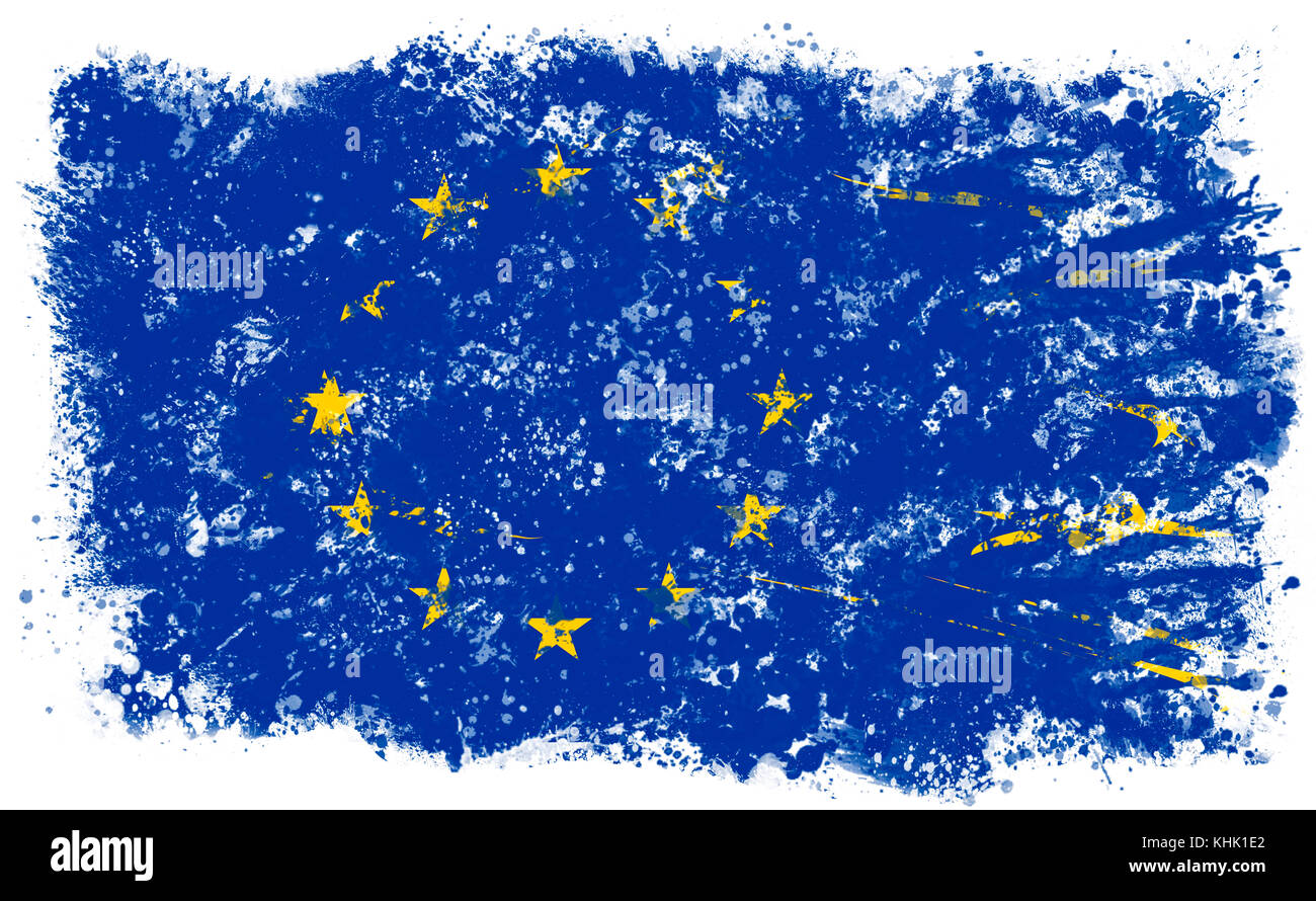 Bandiera europea in dissoluzione Foto Stock