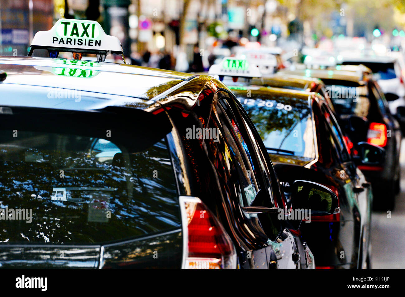 Il francese stazione taxi, Parigi 9th, Francia Foto Stock