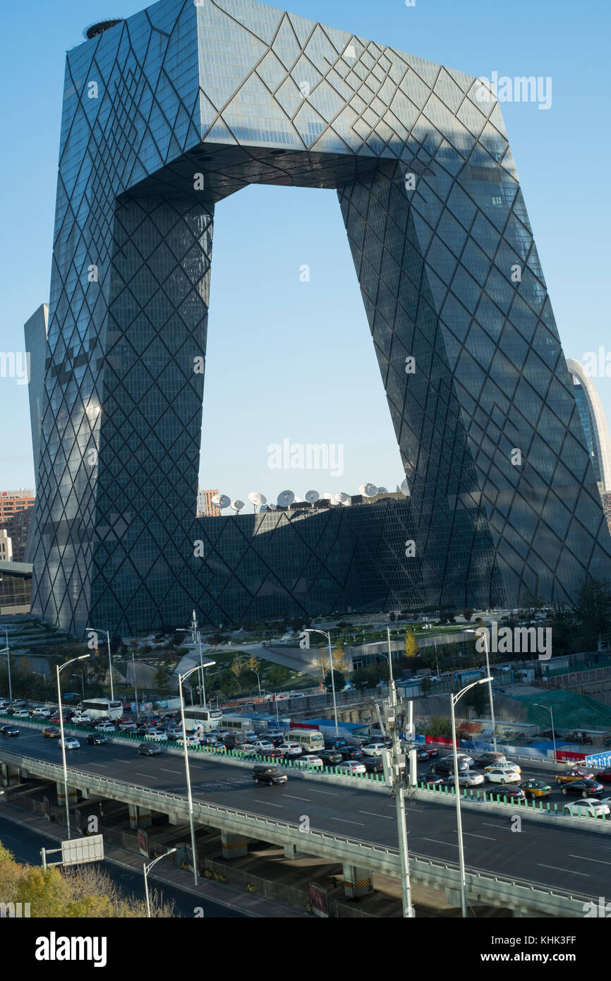 China Central Television (CCTV) torre nel CBD di Pechino. 03-Nov-2017 Foto Stock