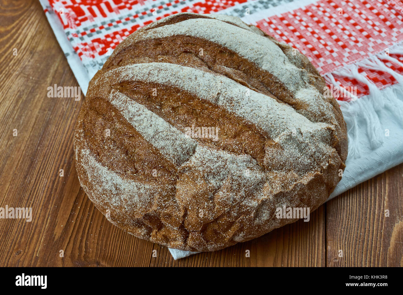 Serbo pogacha balcanica pane - Il pane bianco che serbi, croati, macedoni e altri balcani, turchi e ungheresi Foto Stock