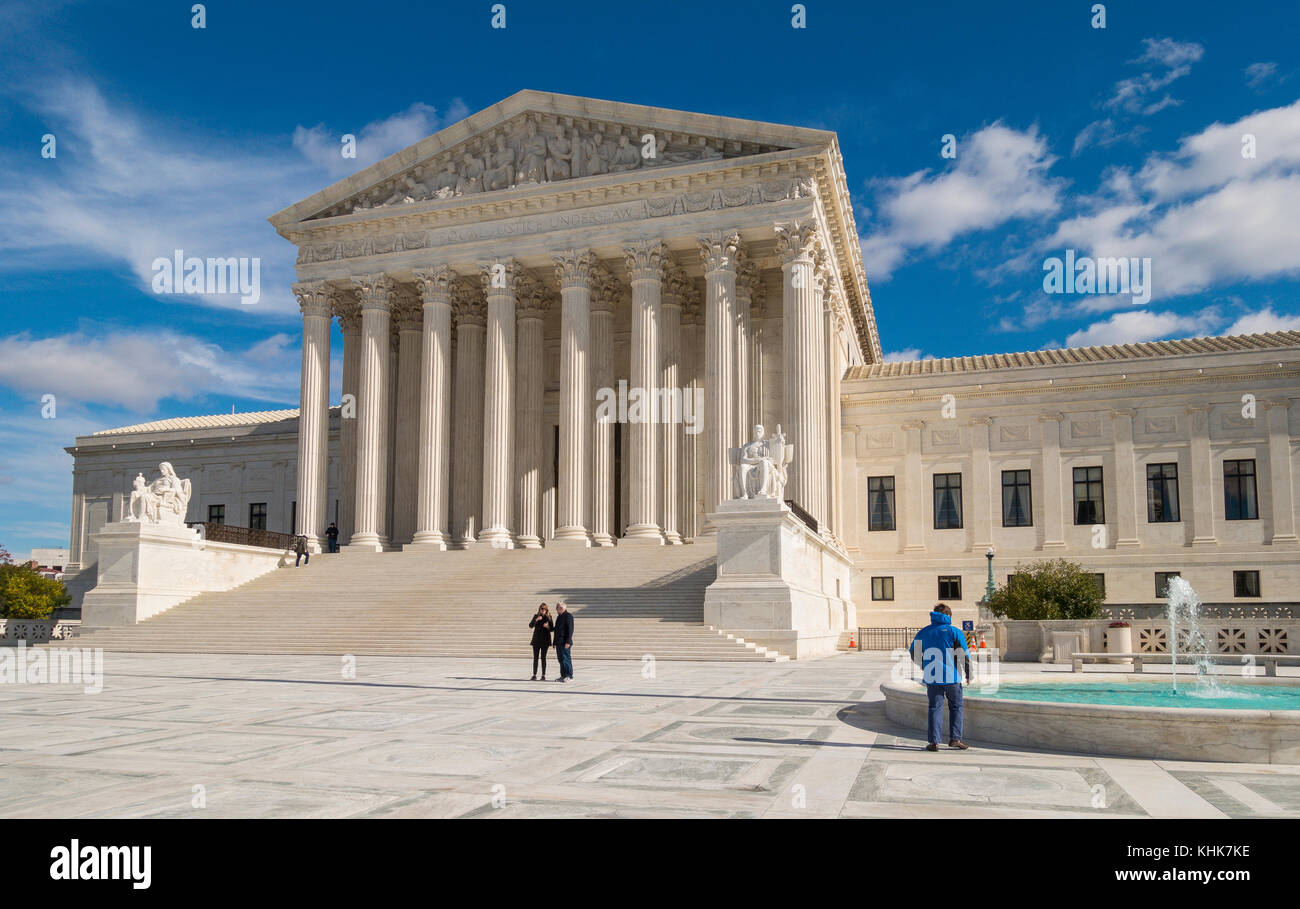 Washington, DC, Stati Uniti d'America - La Corte suprema degli Stati Uniti esterno dell'edificio. Foto Stock