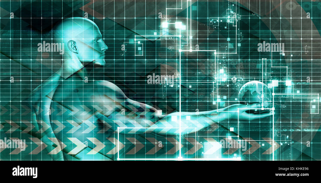 La mobilità e il concetto di comunicazione come un abstract Foto Stock