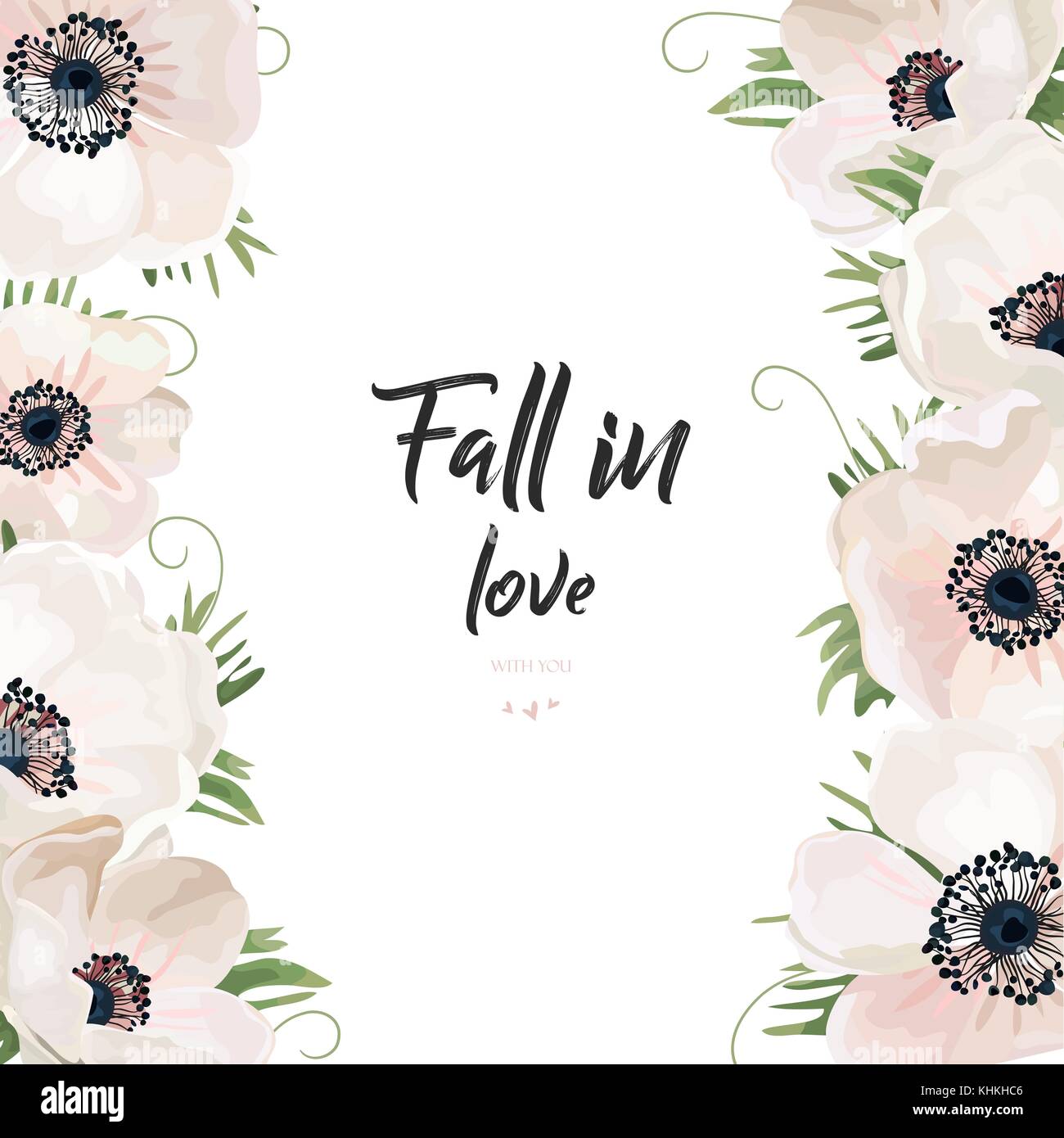 Vettore scheda floreali acquerello design: Giardino floreale in polvere di luce bianca rose fiore anemone Verde Eucalipto verde felce lascia berry disegnati a mano la ruggine Illustrazione Vettoriale