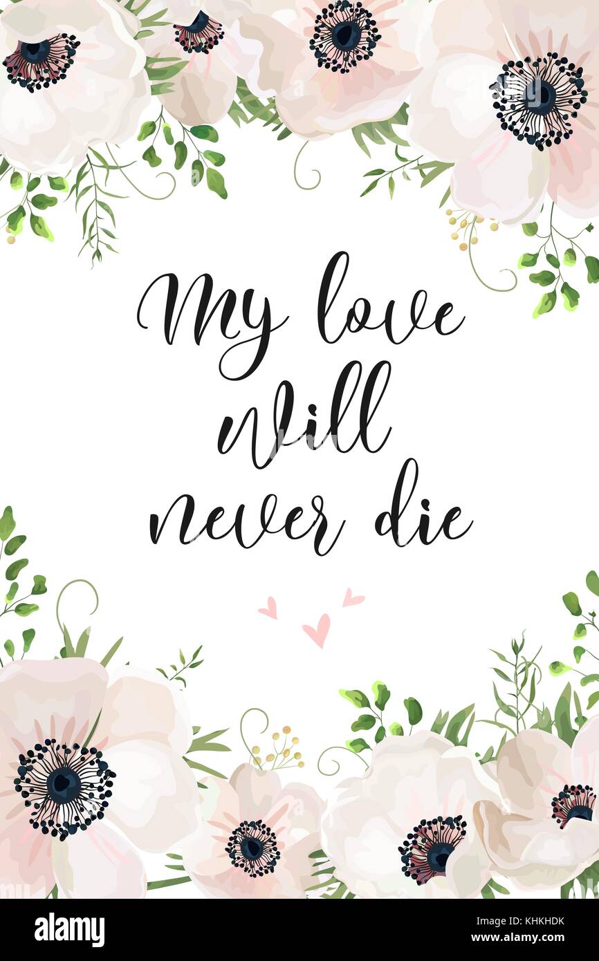 Vettore scheda floreali acquerello design: Giardino floreale in polvere di luce bianca rose fiore anemone Verde Eucalipto verde felce lascia berry disegnati a mano la ruggine Illustrazione Vettoriale