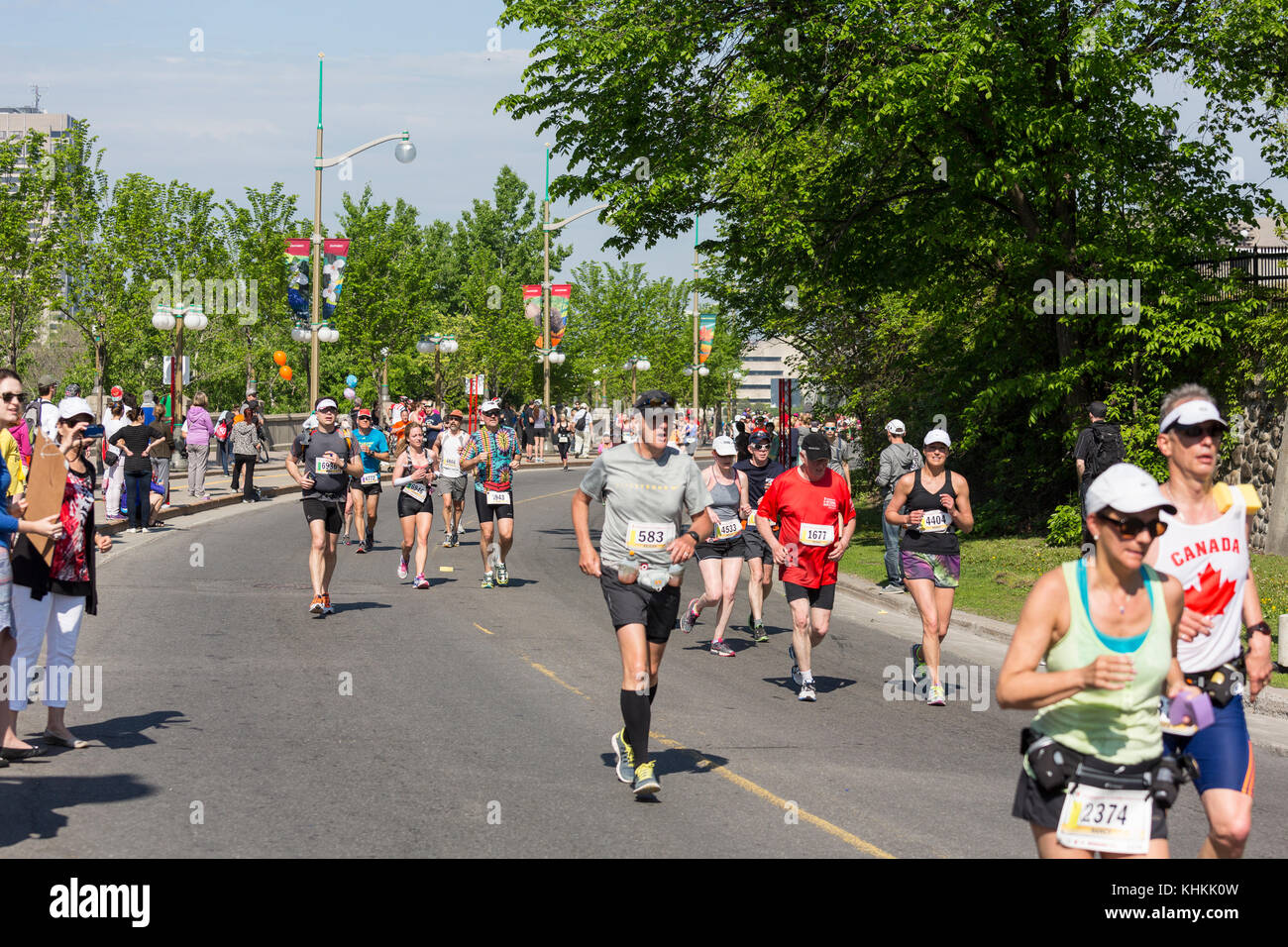 Guide di scorrimento in corrispondenza della Maratona di Ottawa Foto Stock