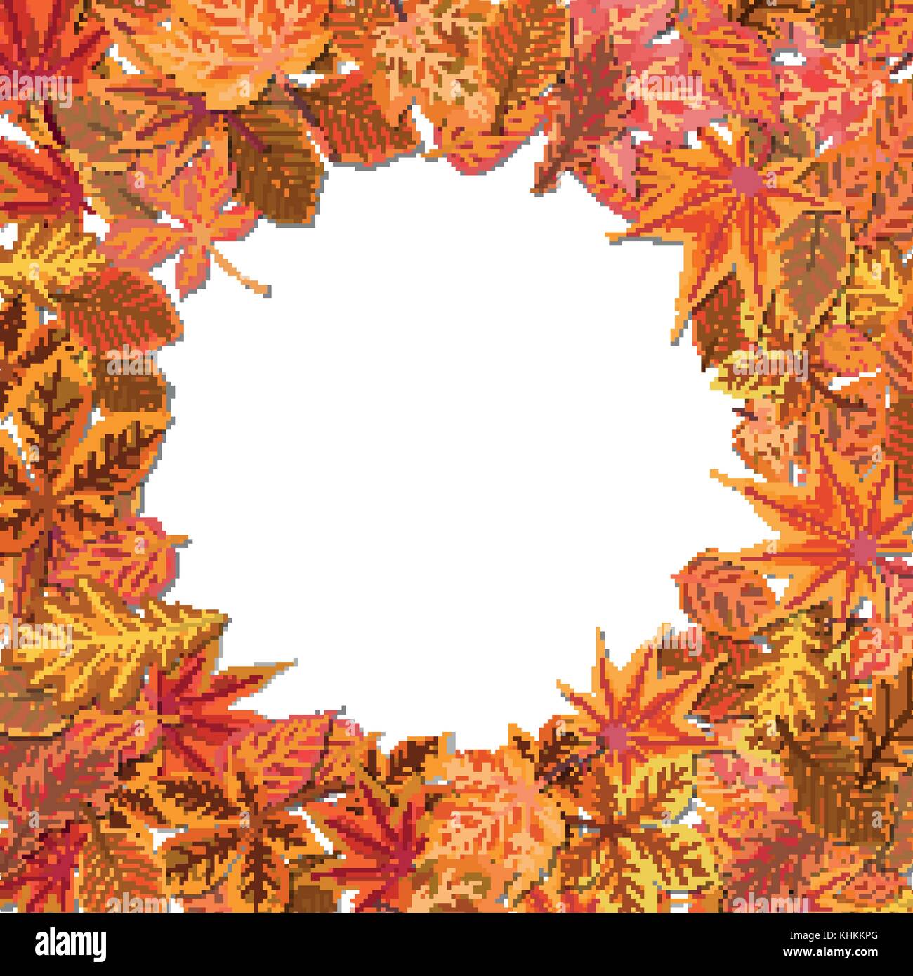 Vettore stagione autunno acquerello disegnato a mano il design della scheda con tratte giallo arancio, rosso caduta maple oak forest foglie. Saluto cartolina, banner deco Illustrazione Vettoriale