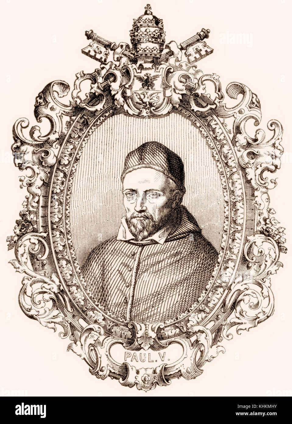 Papa Paolo V, 17 settembre 1550 - 28 gennaio 1621, fu Papa dal 16 maggio 1605 fino alla sua morte Foto Stock
