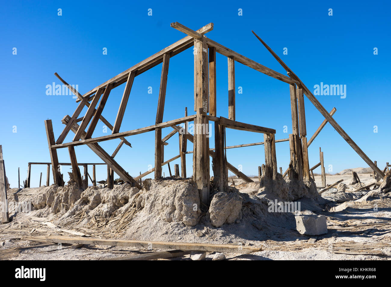 Gli abbandonati a Bombay Beach California Foto Stock