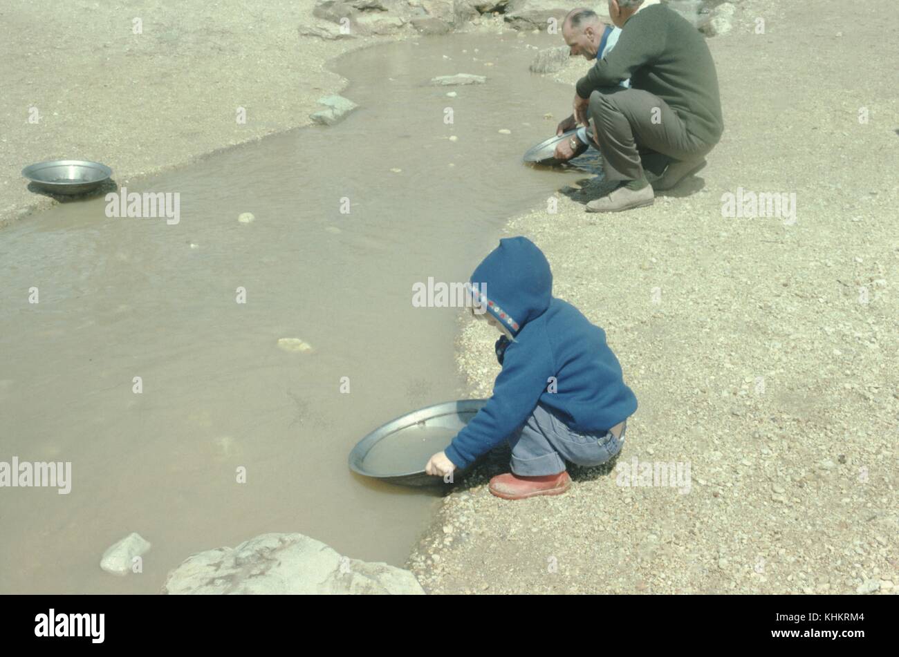 Foto in vernacolo del gioco e della ricerca dell'oro, 1965. Foto Stock