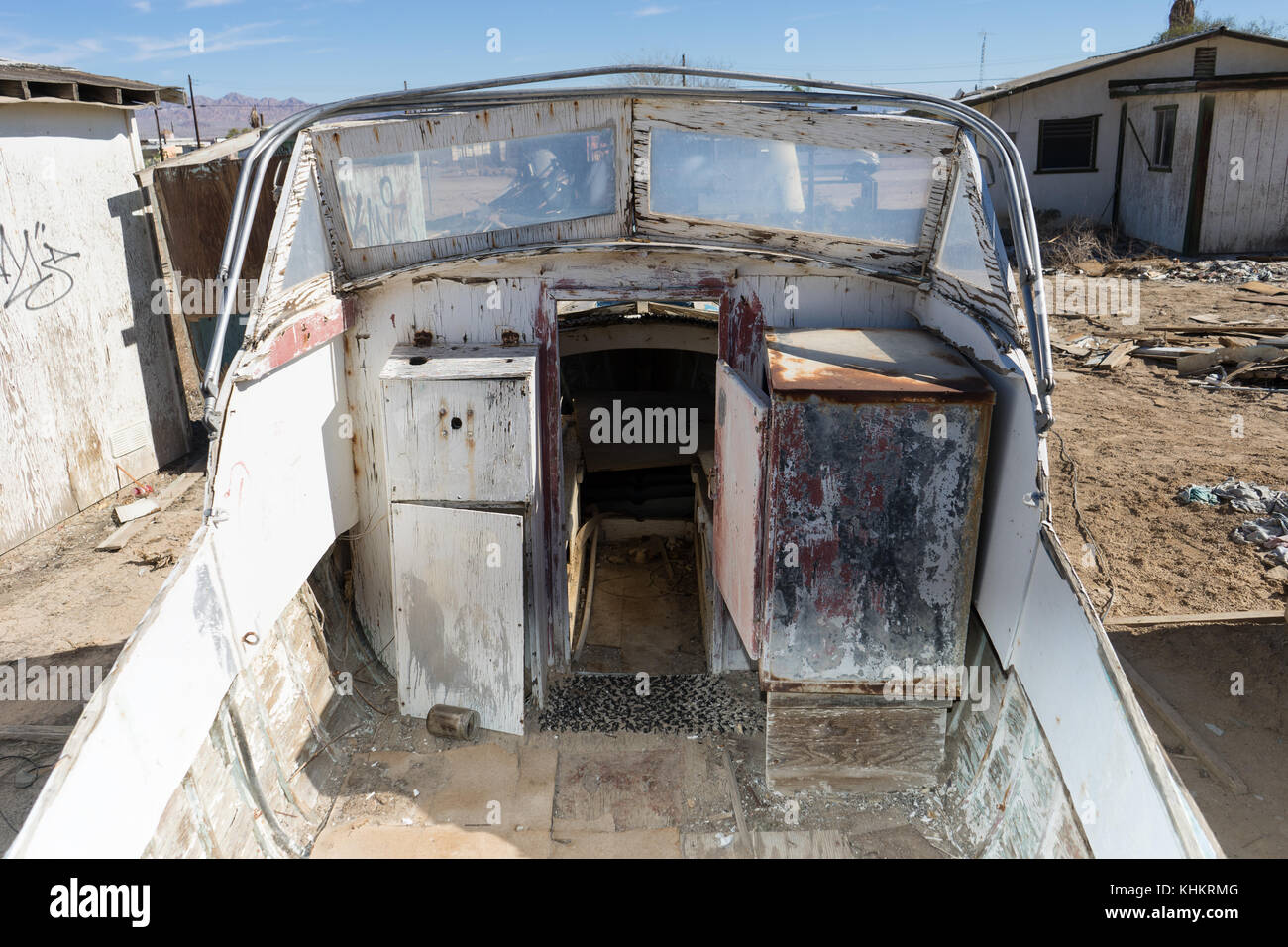 Gli abbandonati a Bombay Beach California Foto Stock