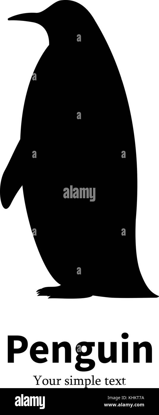 Illustrazione Vettoriale silhouette nera di un pinguino Illustrazione Vettoriale