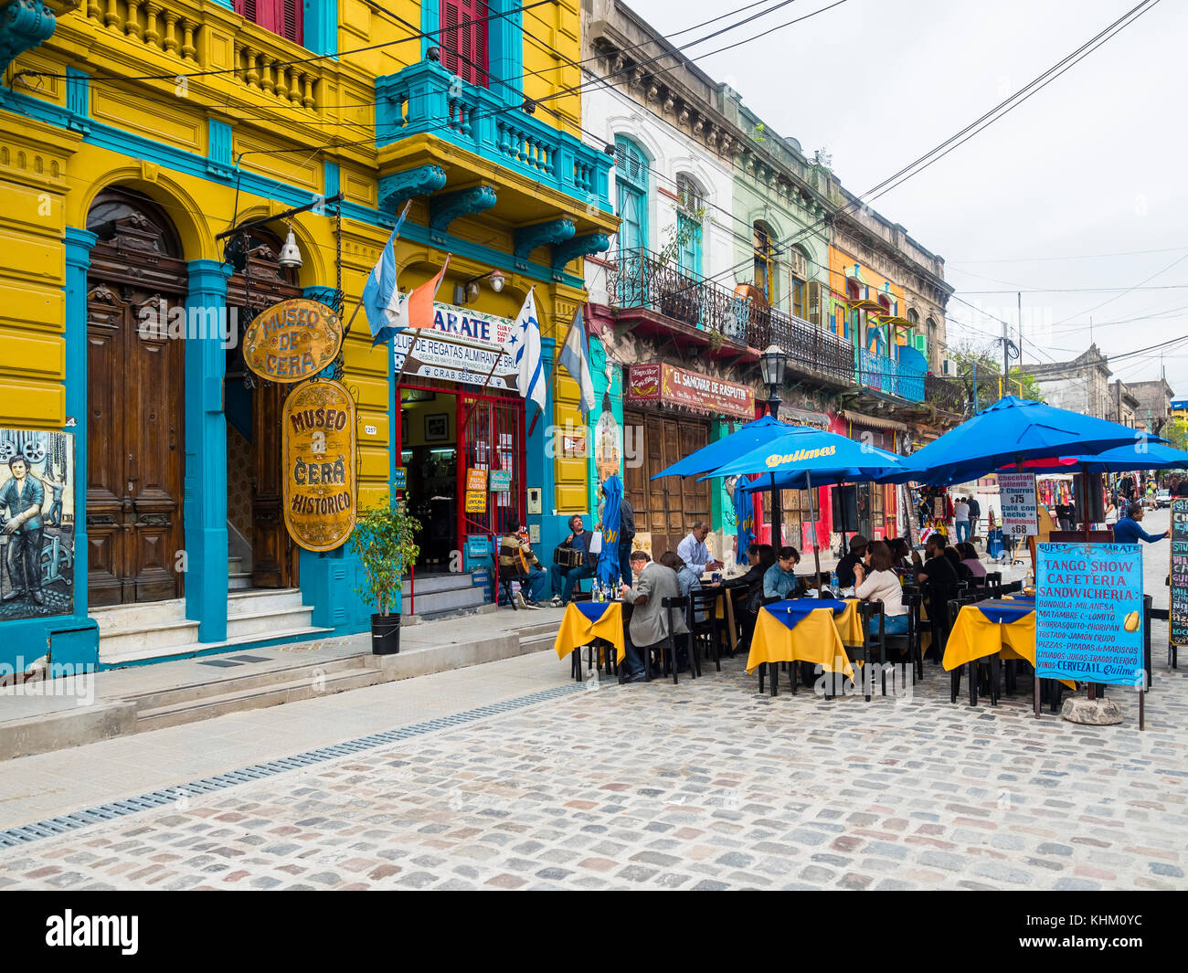 Ristorante in zona pedonale el caminito, la Boca distretto, buenos aires, Argentina Foto Stock