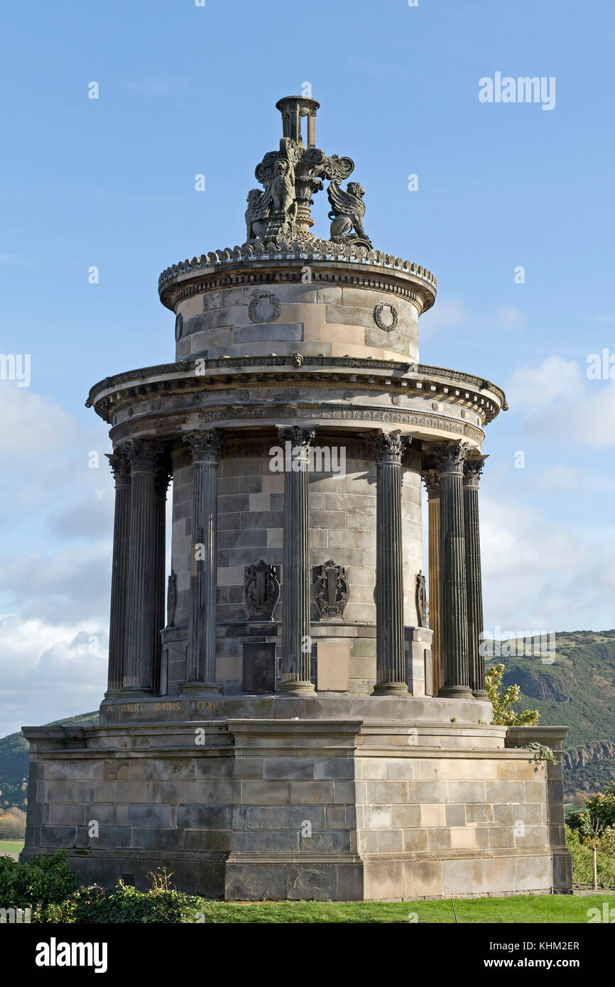 Monumento di Burns, Regent Road, Edimburgo, Scozia, Gran Bretagna Foto Stock