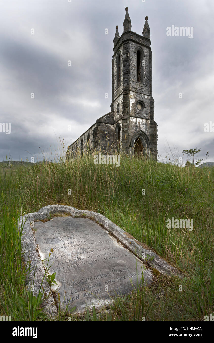 Chiesa fatiscente dunlewy, County Donegal, Irlanda, Europa Foto Stock