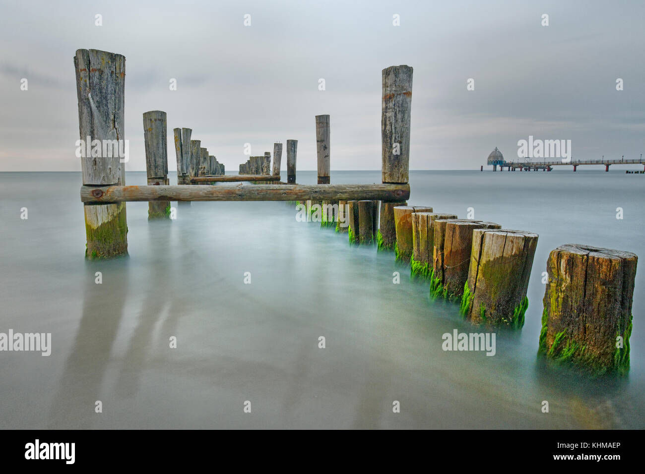 Il vecchio ponte di barche, darss, fischland-darss-Zingst, Meclemburgo-Pomerania, Germania, Europa Foto Stock