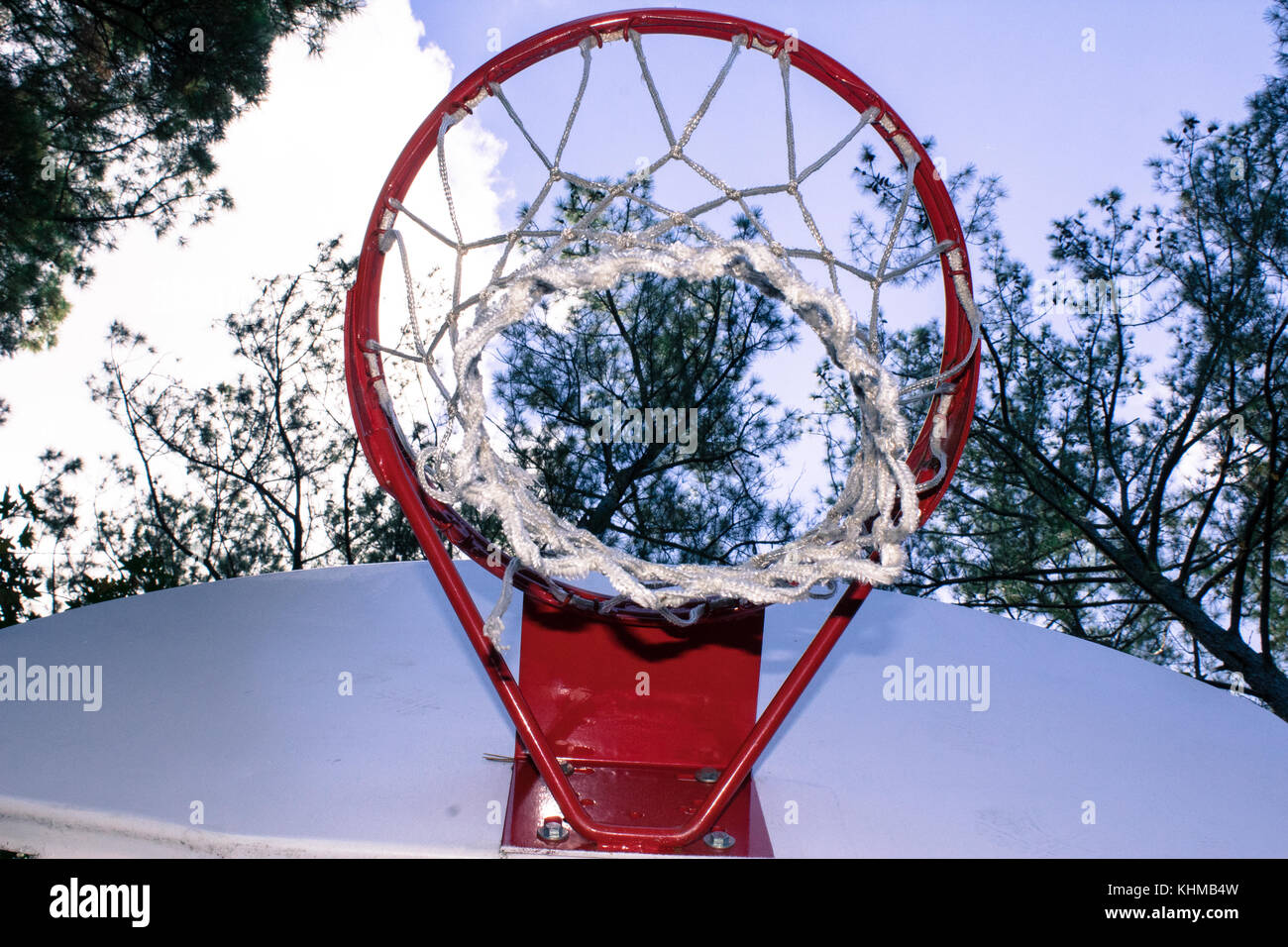 Un Basketball hoop Foto Stock