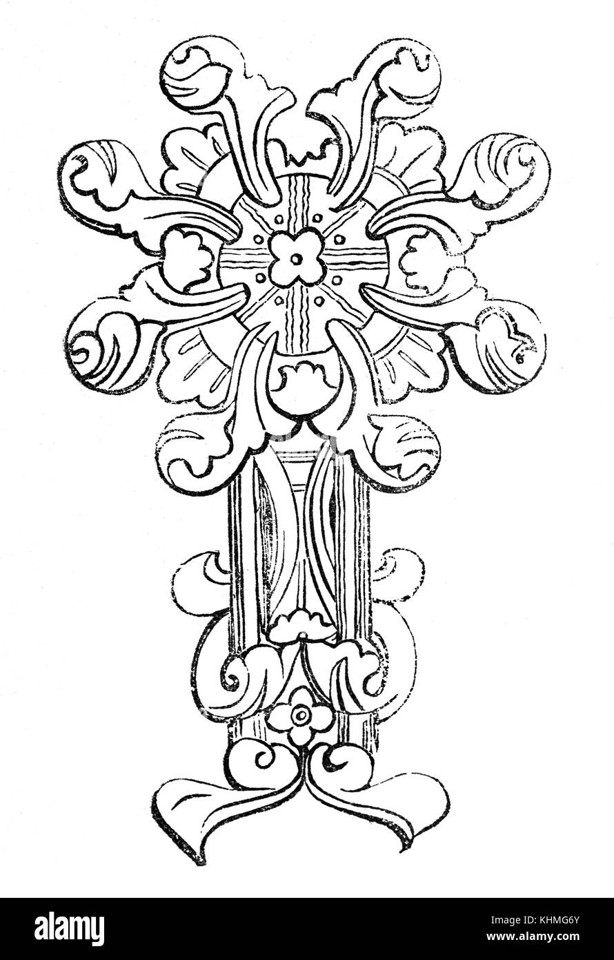 Decimo secolo decorative Anglo Sassone ornamentazione manoscritto medievale in Inghilterra. Foto Stock