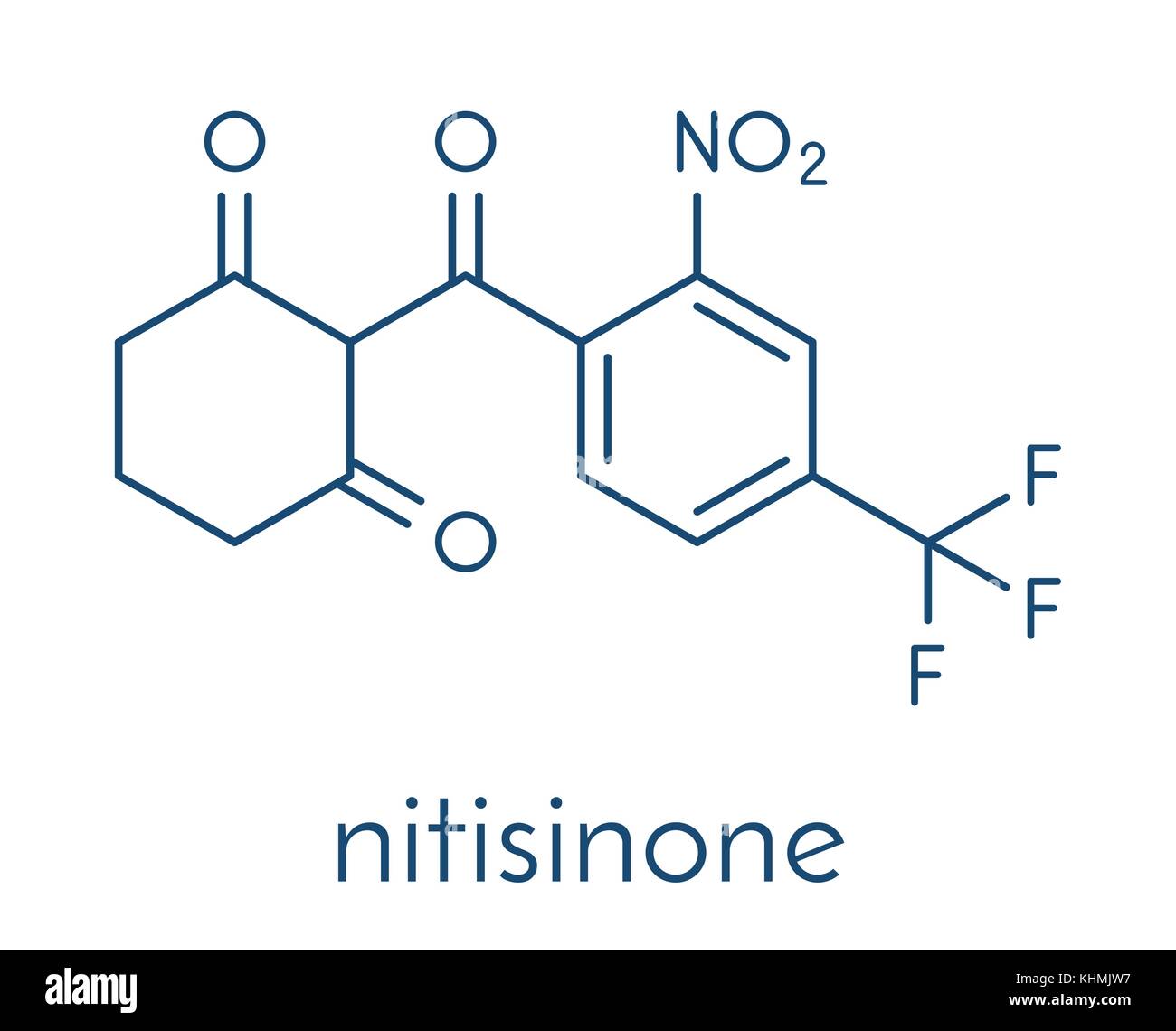 Nitisonone tirosinemia ereditaria di tipo 1 molecola di farmaco. formula scheletrico. Illustrazione Vettoriale