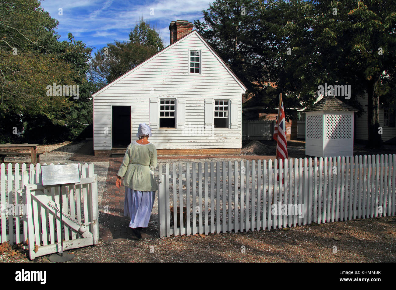 Il ricostruito James fonderia Geddy offre ai visitatori uno scorcio dell'industria metallurgica di Colonial Williamsburg nello stato della Virginia Foto Stock
