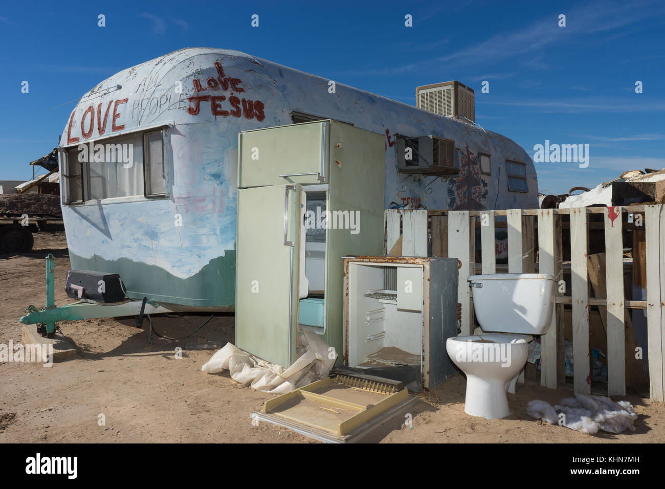Vintage trailer alla salvezza mountain california Foto Stock