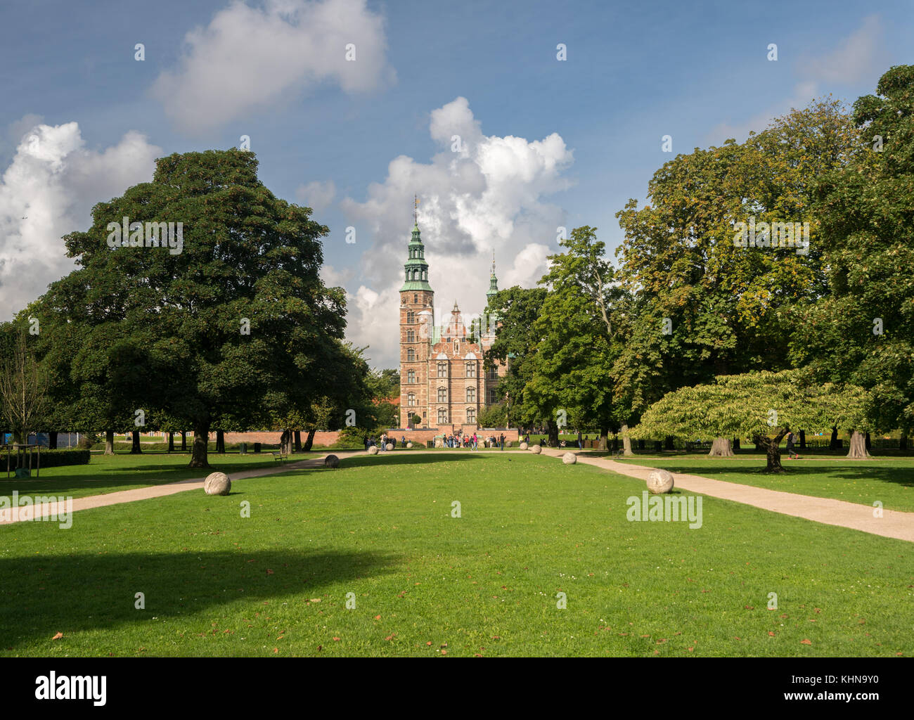 Il Castello di Rosenborg Giardino Copenhagen in Danimarca Foto Stock