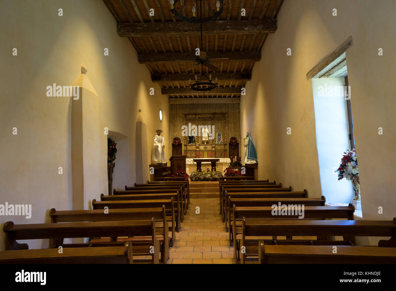L'interno della missione di san juan a san antono texas Foto Stock