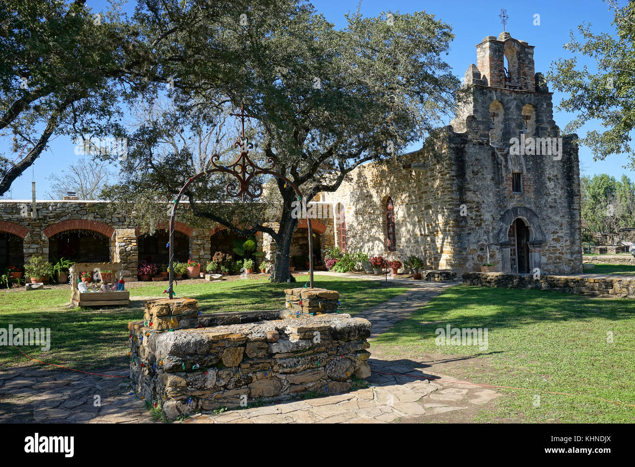 Mission espada in san antonio texas Foto Stock