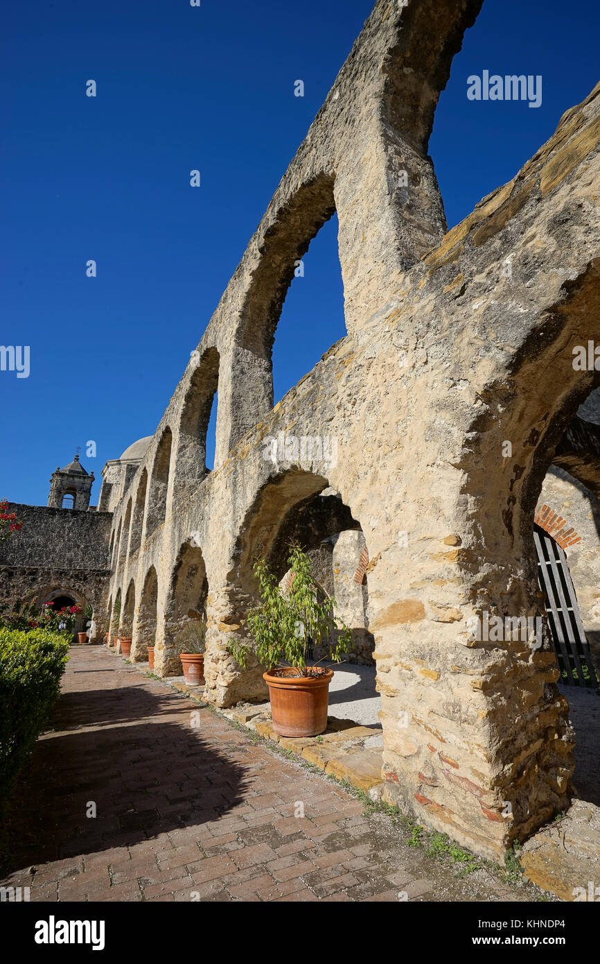 Il san jose missione in san antonio texas usa Foto Stock