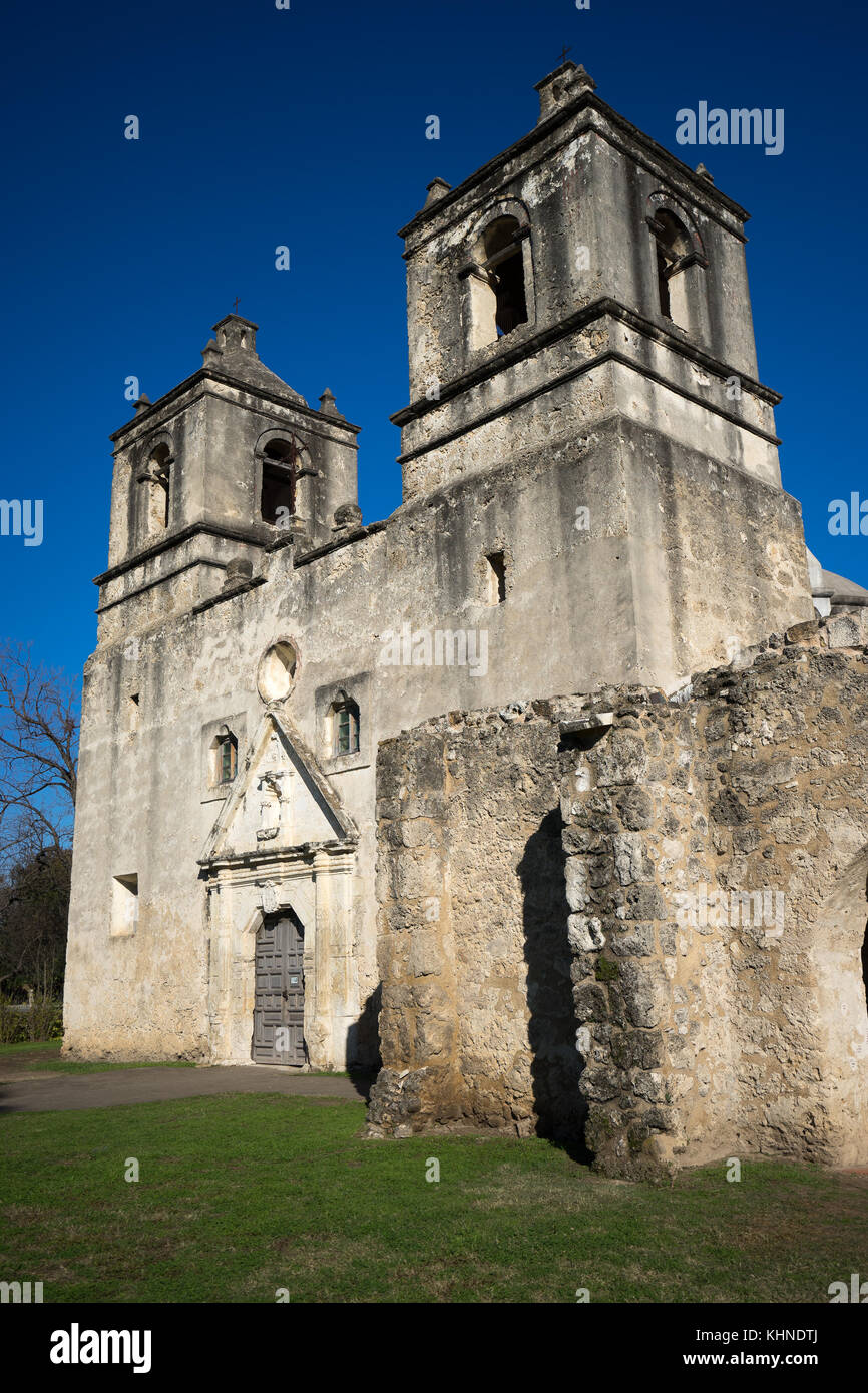 La missione concepcion in san antonio texas usa Foto Stock