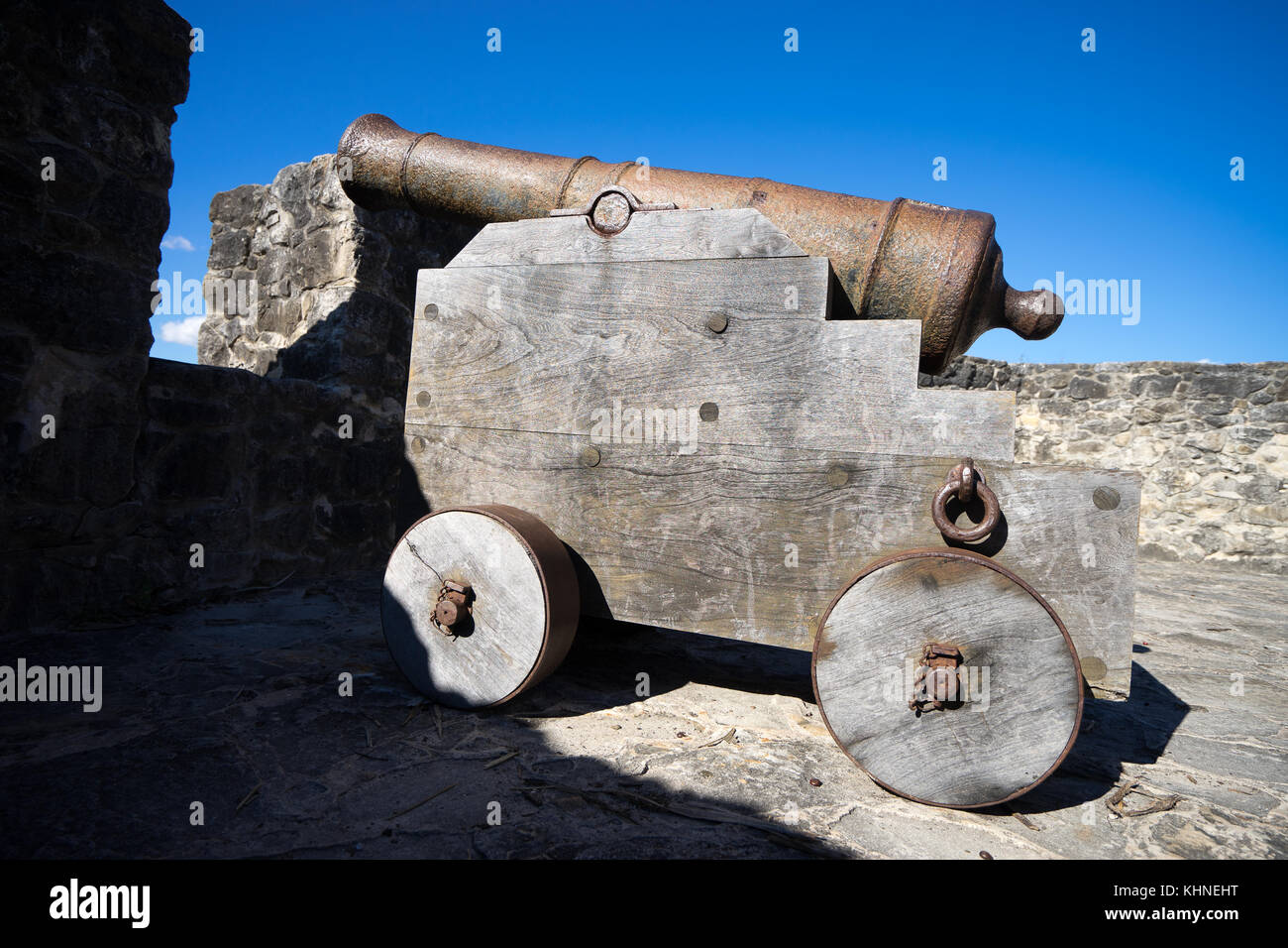 Il vecchio cannone spagnolo in Texas Foto Stock