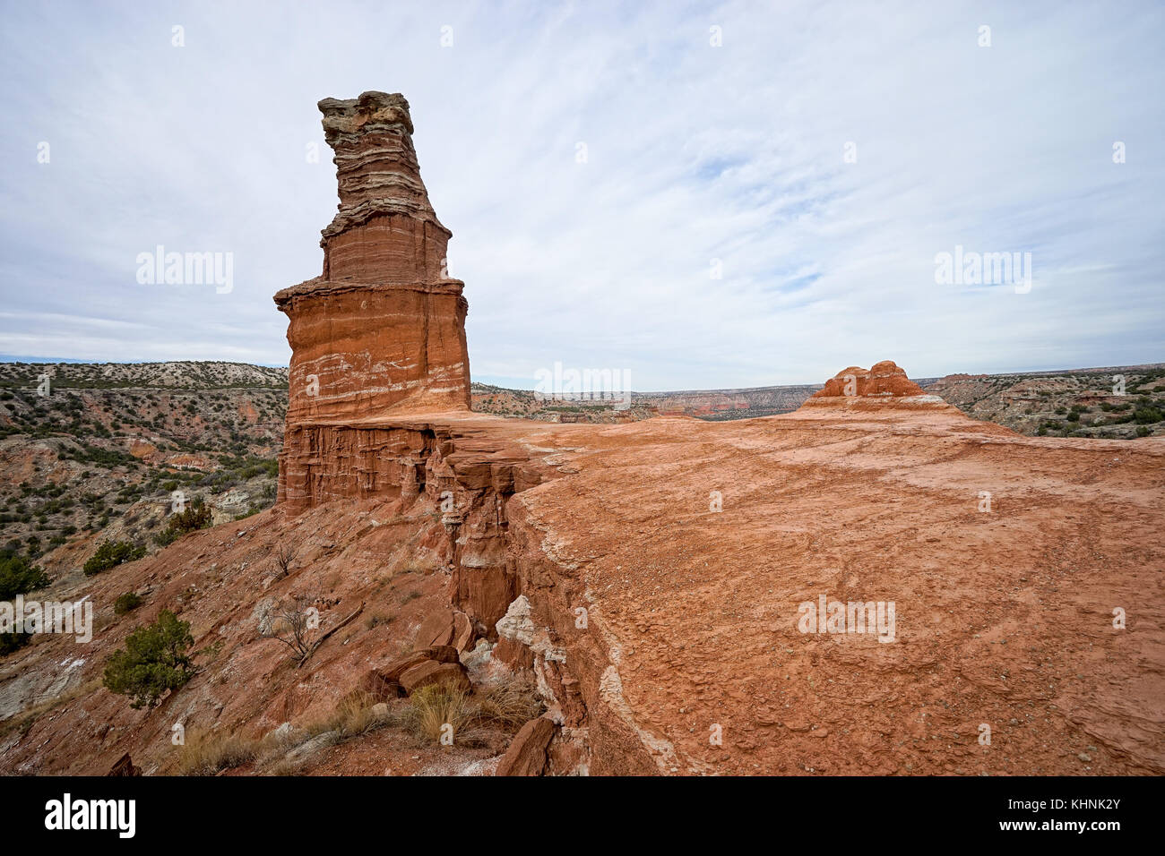 Il Lighthouse geologycal formazione a Palo Duro Canyon texas usa Foto Stock