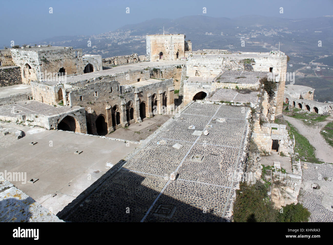 Le rovine del castello di krak de chevalier in Siria Foto Stock