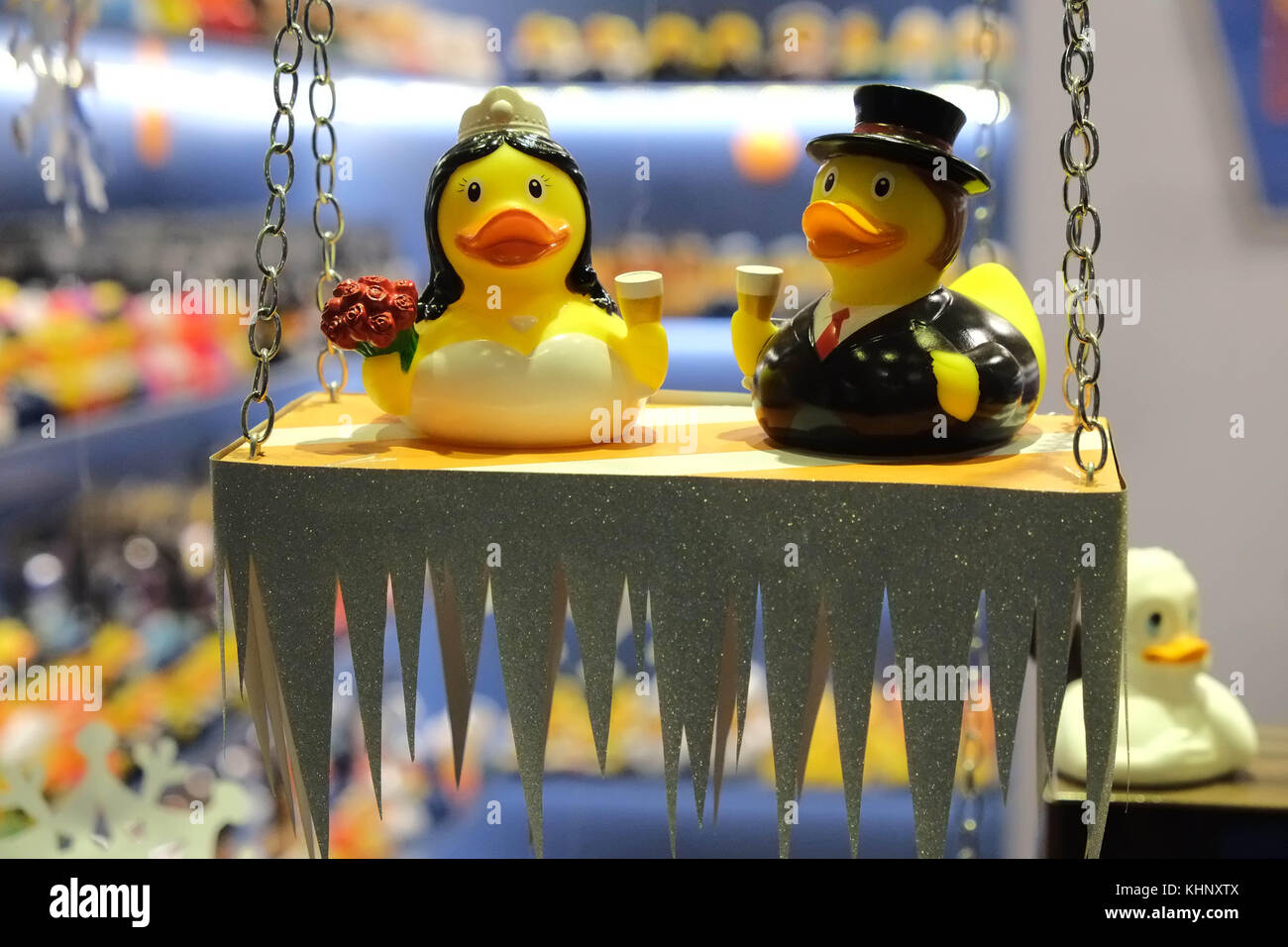 The Duck House in Meeting House Lane Brighton che vende solo centinaia di diverse anatre di gomma. Foto Stock