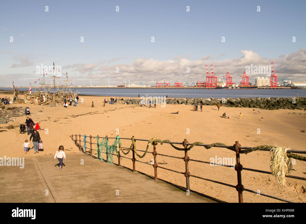 Nuova spiaggia di Brighton Foto Stock