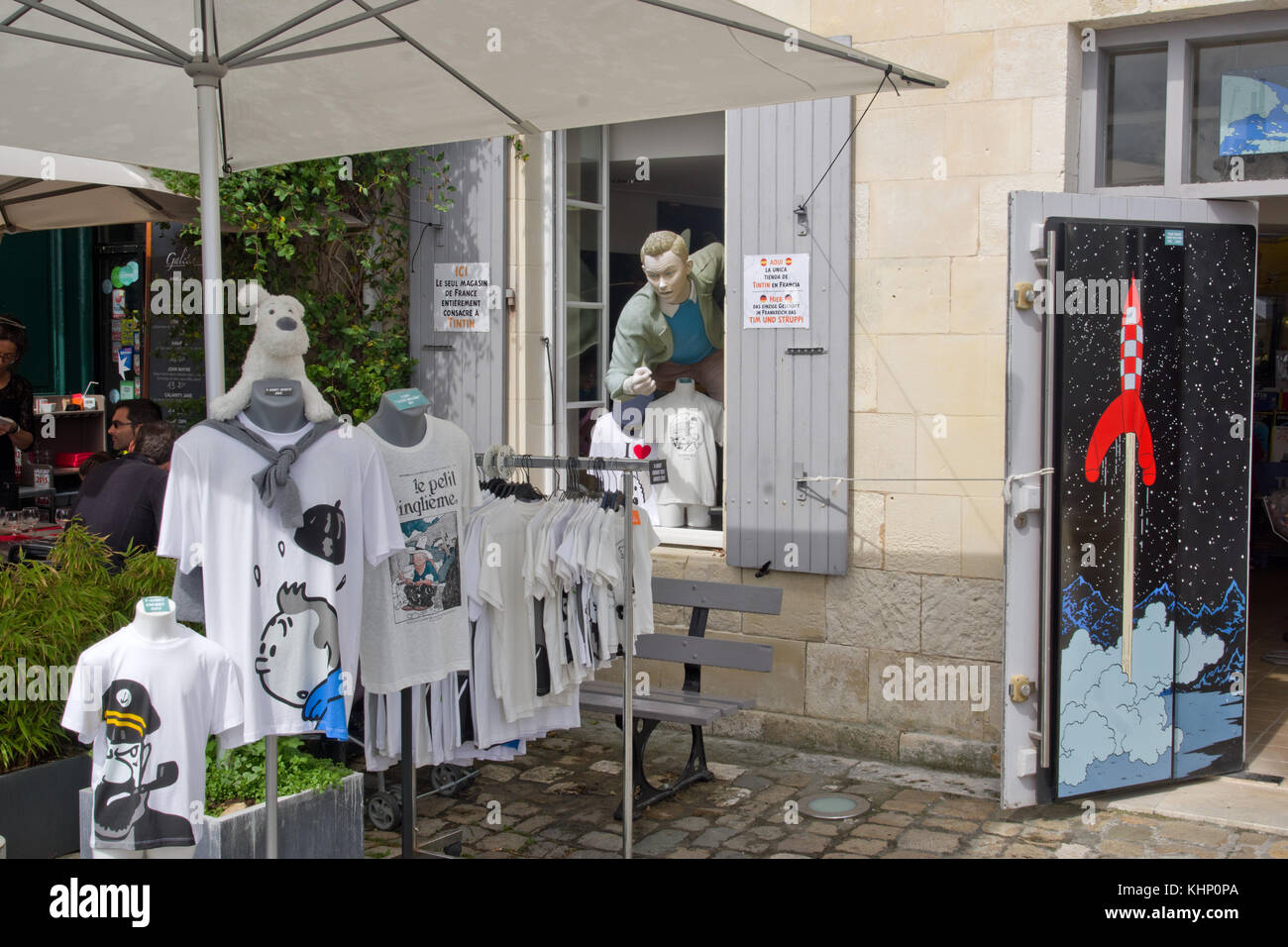 Saint-Martin-de-Ré, di Tintin shop. Foto Stock