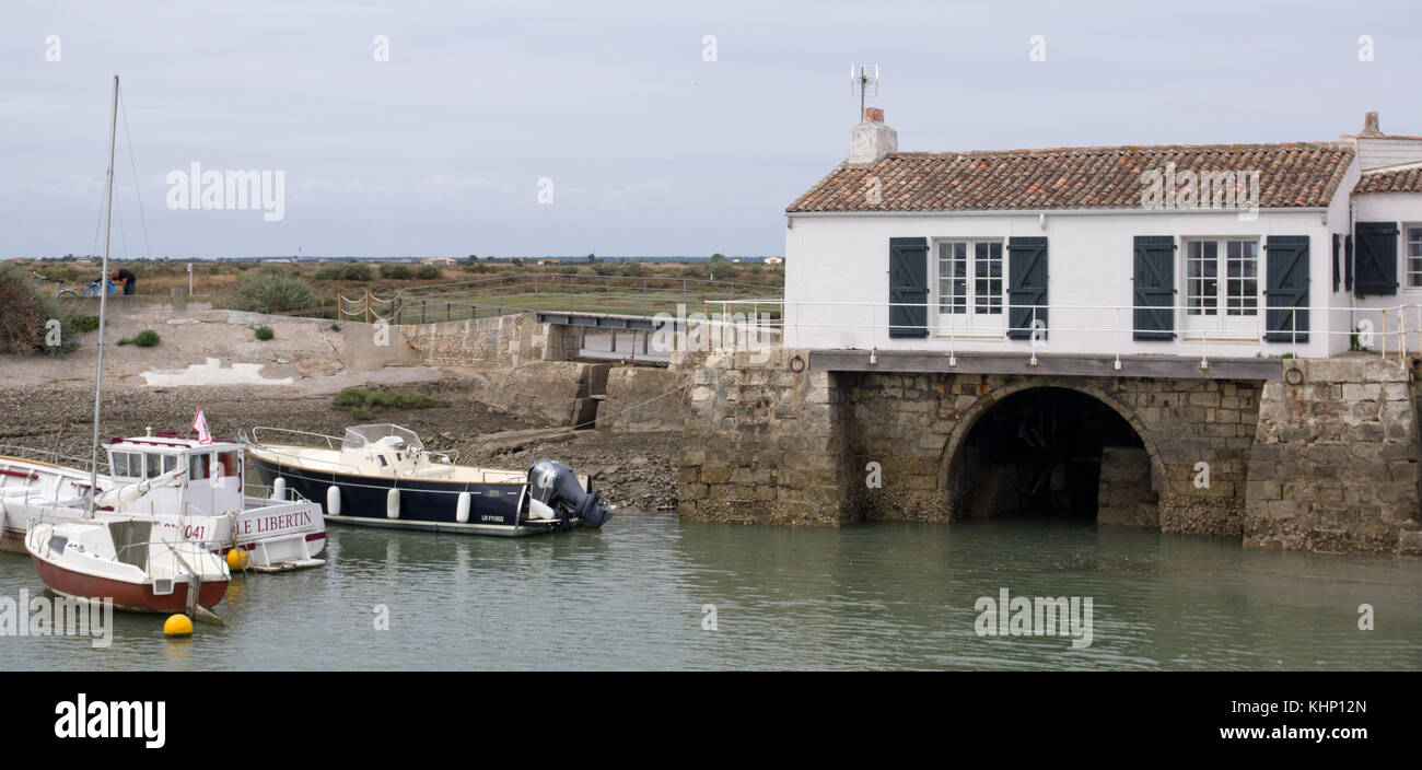 Mulino a marea a Port de Loix, Ile de Re. Foto Stock
