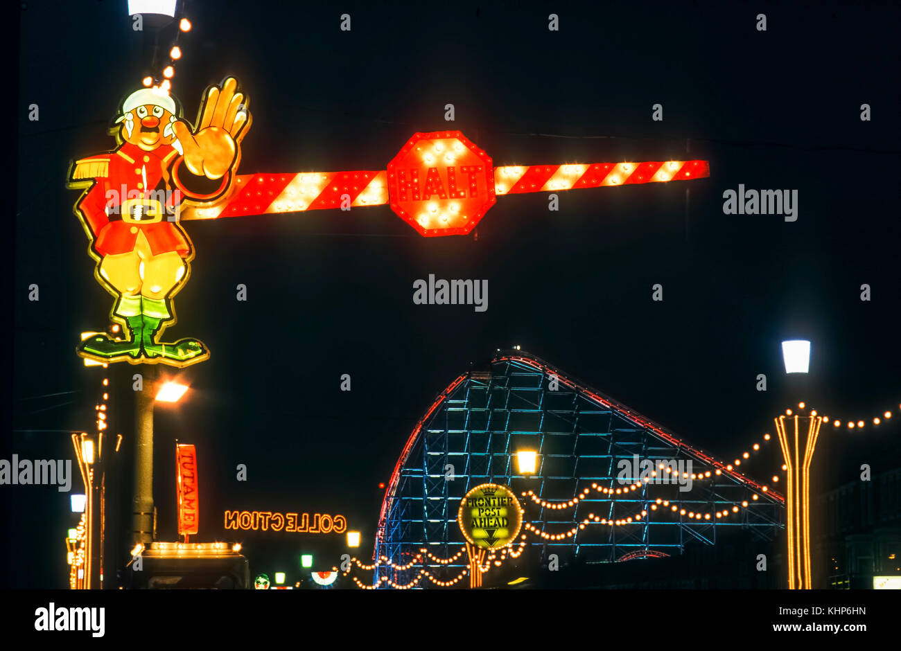 Punto di ingresso per le luminarie di Blackpool. Foto Stock