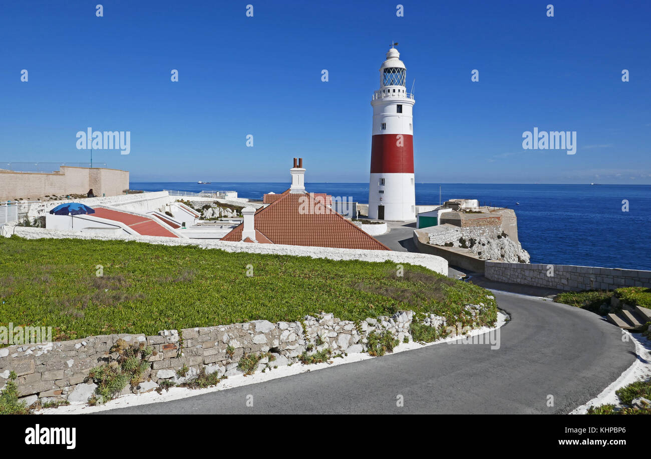 Faro di europa point, Rocca di Gibilterra Foto Stock