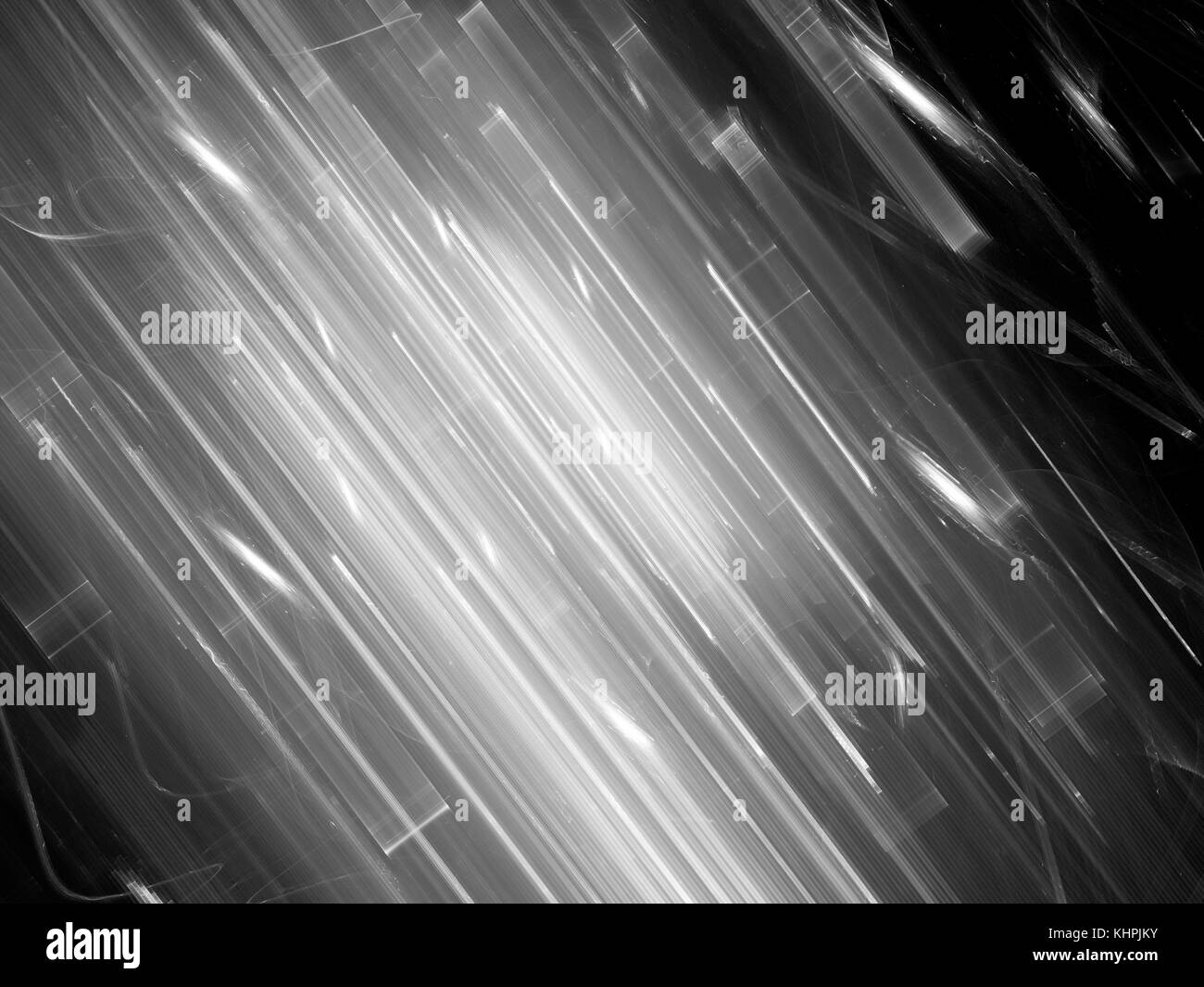 Futuristico streaming di media consistenza, bianco e nero, generato dal computer backrgound astratta, rendering 3D Foto Stock