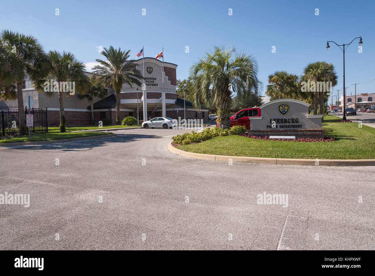 Il dipartimento di polizia Leesburg, Florida USA Foto Stock